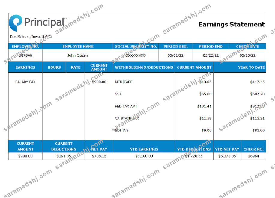 USA financial company earning statement